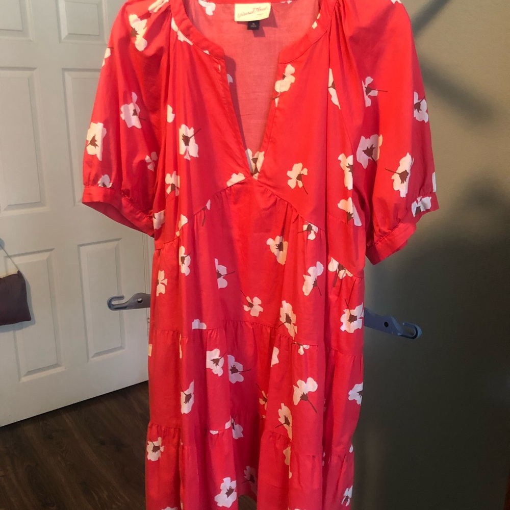 Coral Floral Dress